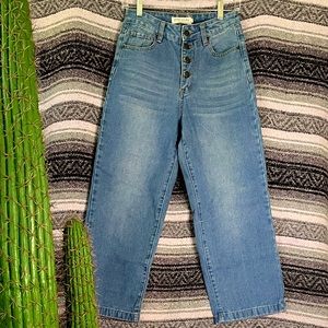 Vintage Retro Button Front straight leg 90s style jeans vintage denim size 3